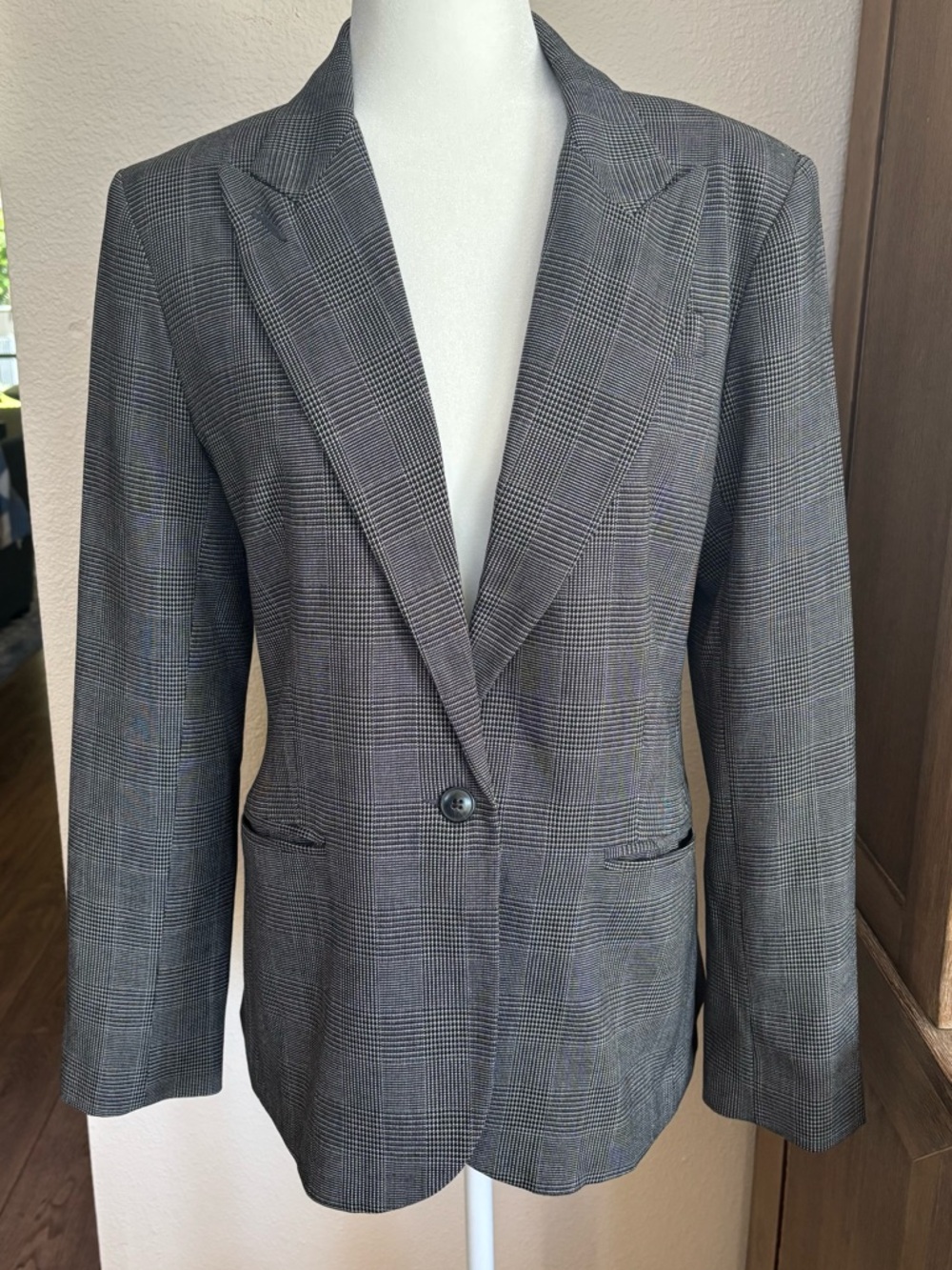 Norma Kamali Glen Plaid Blazer 12